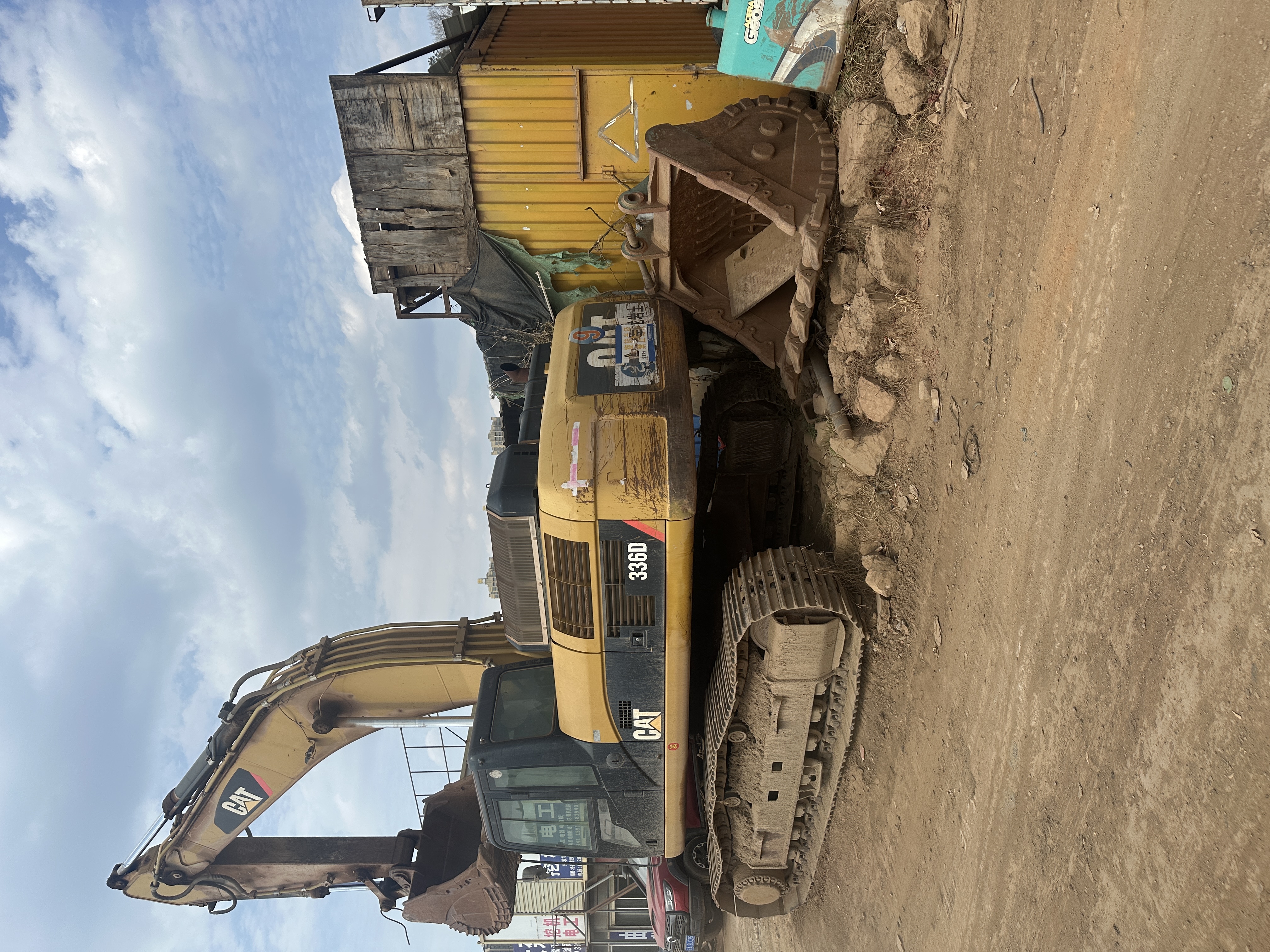 Used CAT excavator in real job-site condition